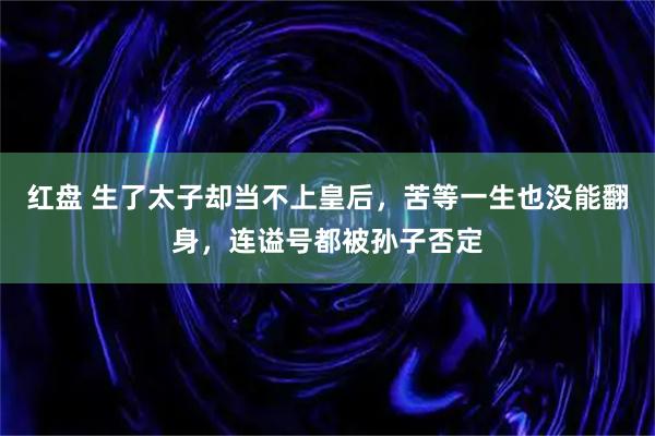 红盘 生了太子却当不上皇后，苦等一生也没能翻身，连谥号都被孙子否定